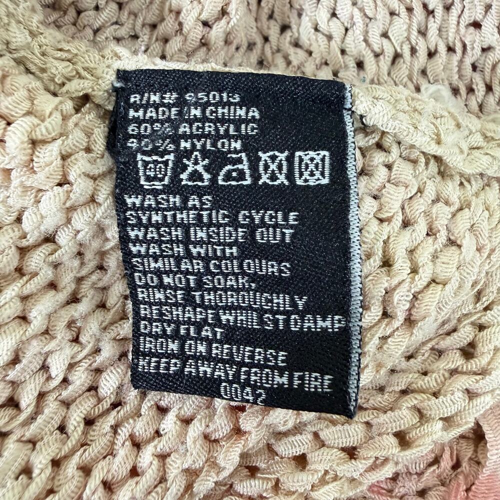 90s Y2k Knit Full Zip Hoodie Jacket Fairy Grunge Boho Coastal Cowgirl Hippie L - Picture 10 of 10